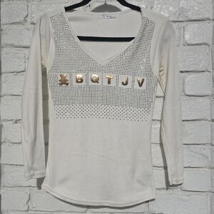 Elegant Cream Long Sleeve Top